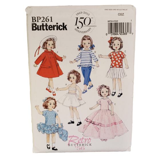 Butterick 150 Anniversary 18 Doll Clothes Sewing Pattern UNCUT BP261 Retro 50s - Picture 6 of 6
